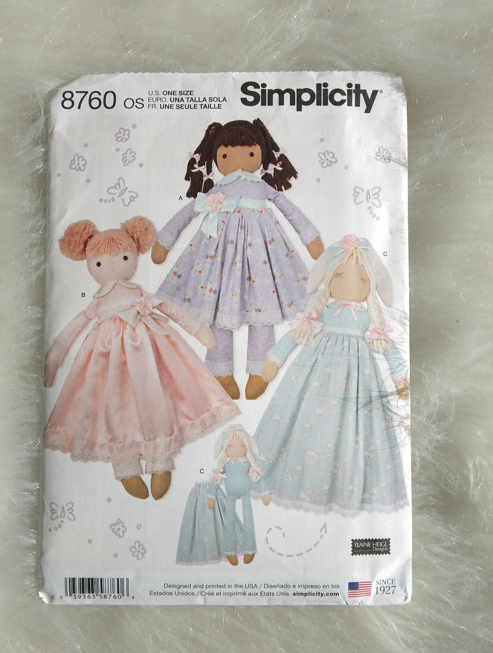 SIMPLICITY 8760 25" Stuffed doll with clothes